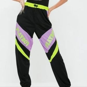 Missguided x Playboy Neon Track pants Joggers